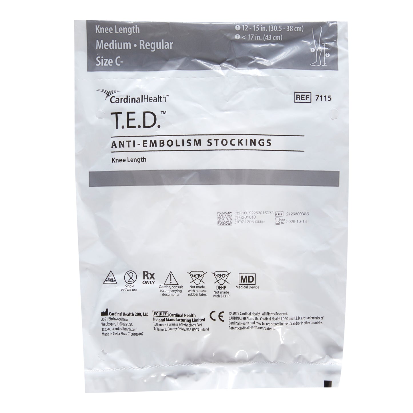 T.E.D Knee-Length Anti-Embolism Stockings, Latex-Free, Medium Regular, White