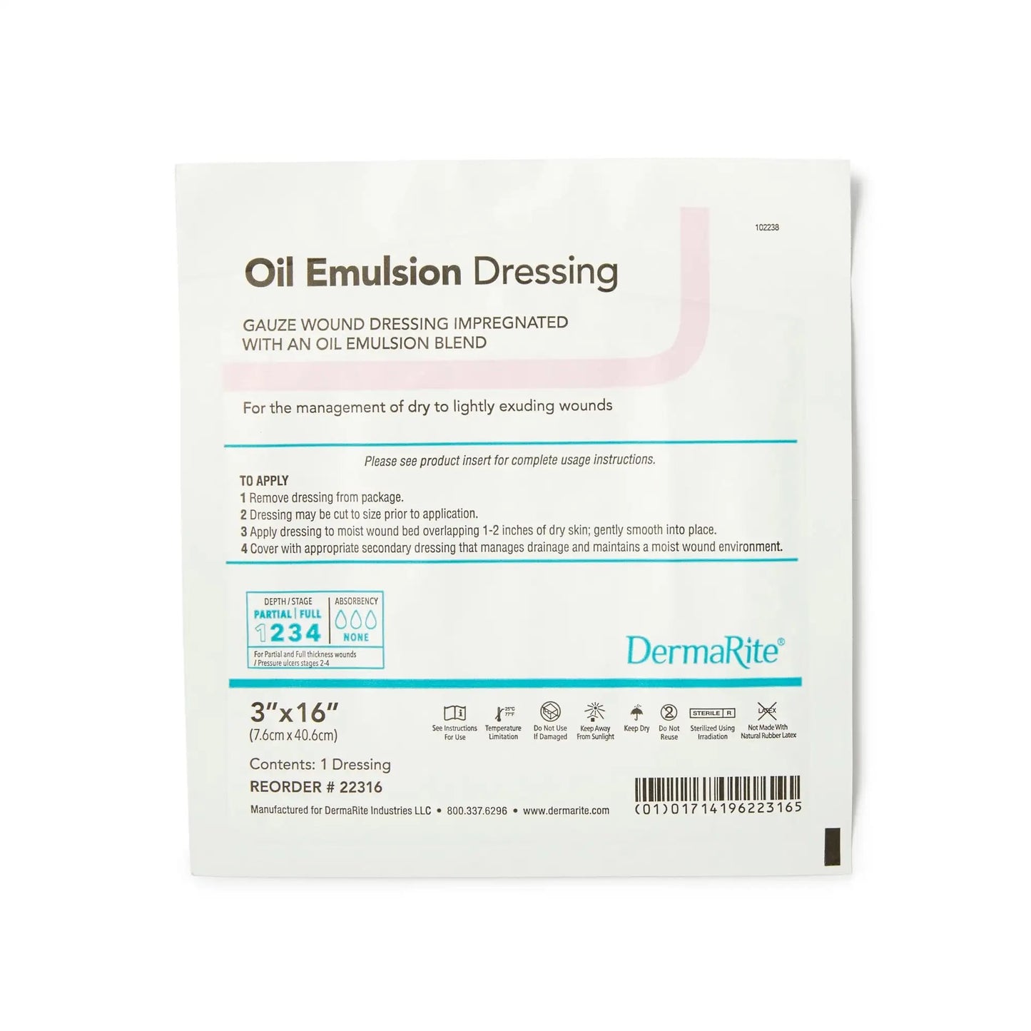DermaRite Oil Emulsion Wound Dressing