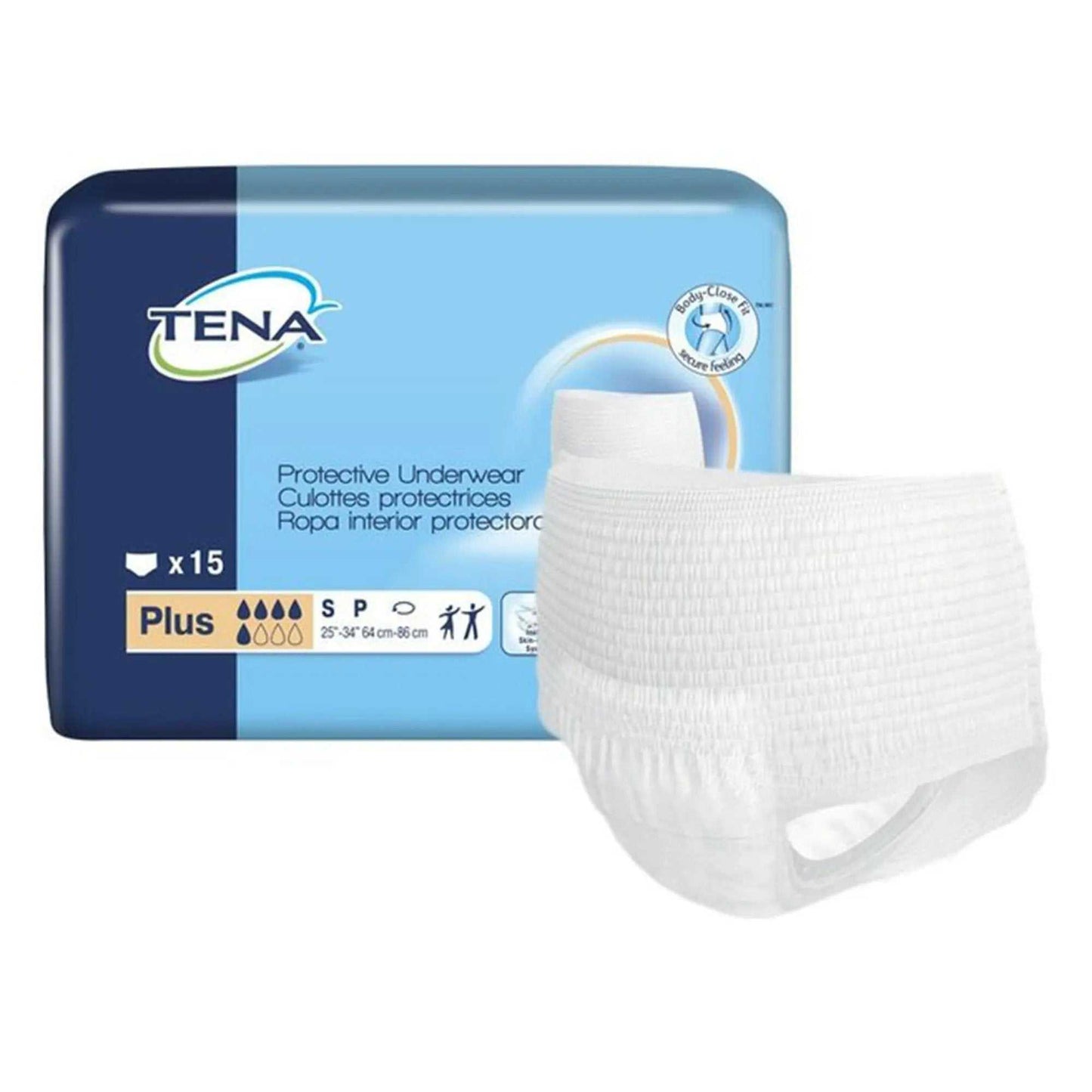 ESSITY TENA Plus Protective Underwear 2XL Unisex 68" to 80" Hip White