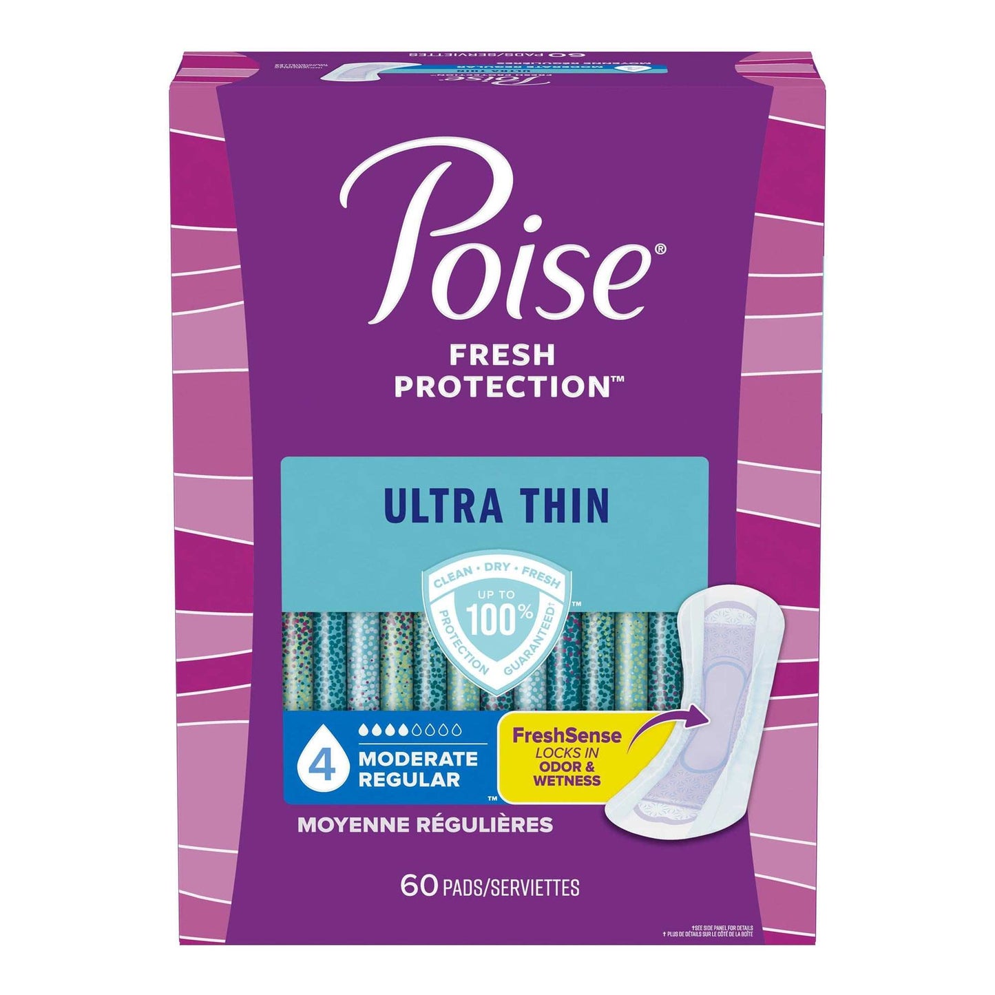 Kimberly Clark Poise Ultra Thin Incontinence Pad, Moderate Absorbency, Regular, 9.4''