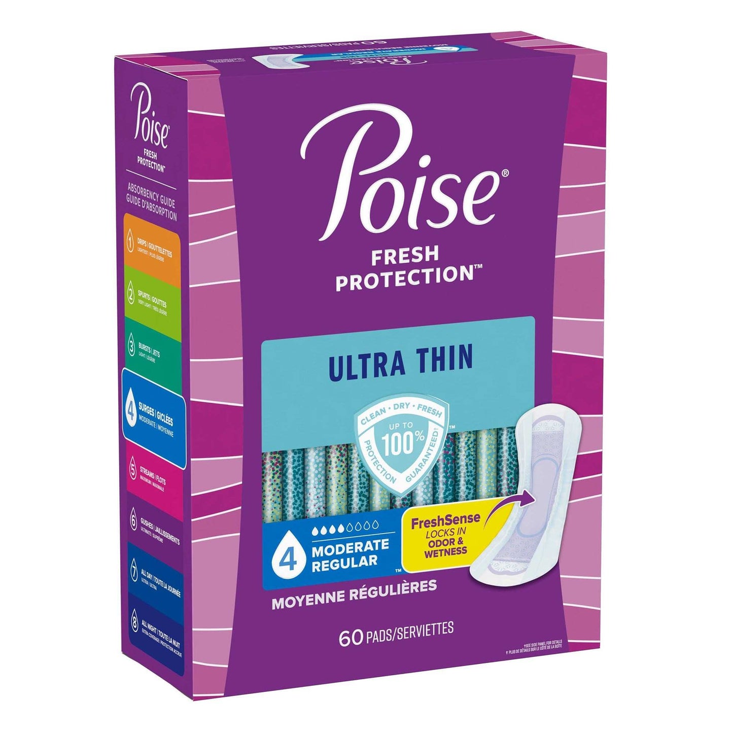 Kimberly Clark Poise Ultra Thin Incontinence Pad, Moderate Absorbency, Regular, 9.4''