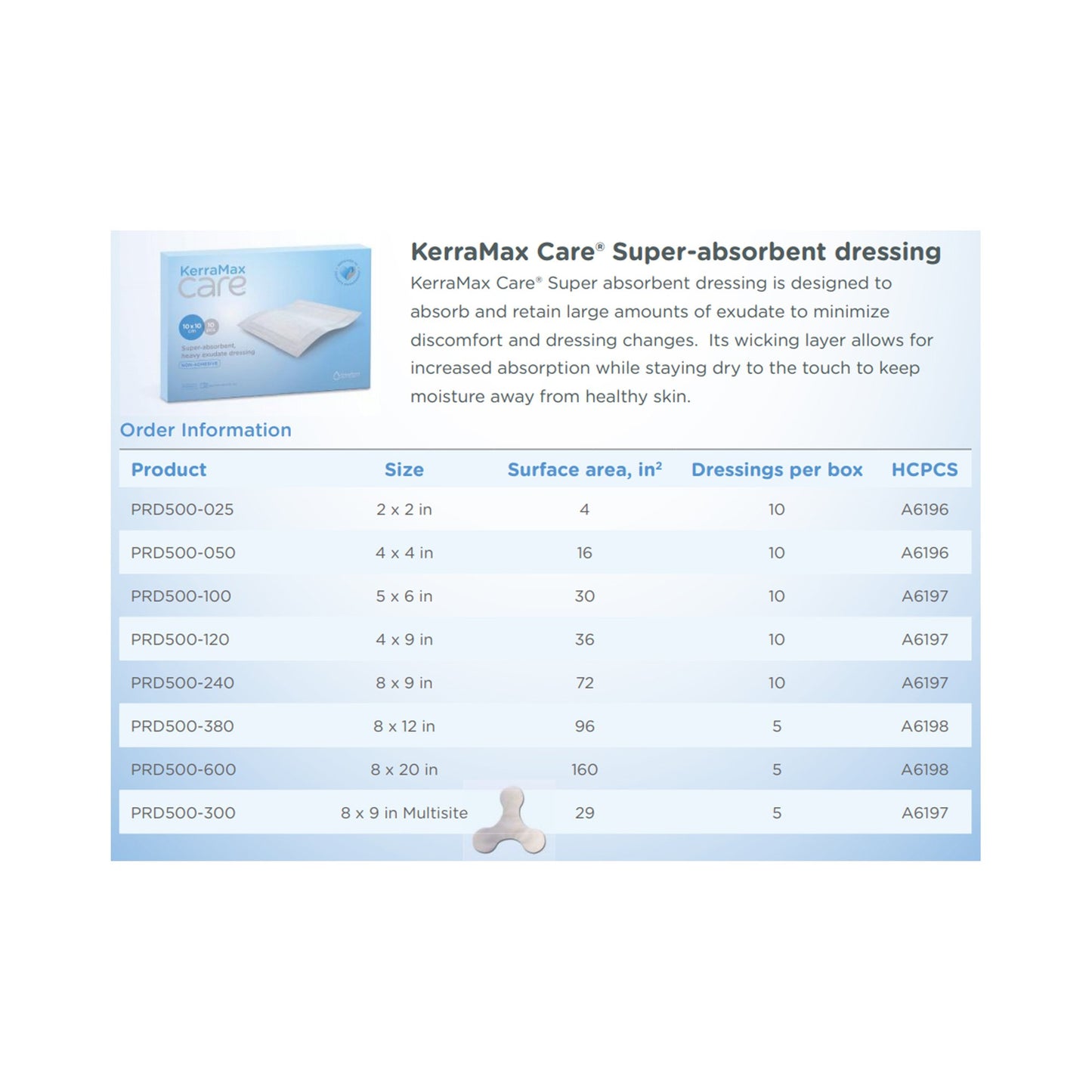 KerraMax Care Super Absorbent Dressing 8" x 9"
