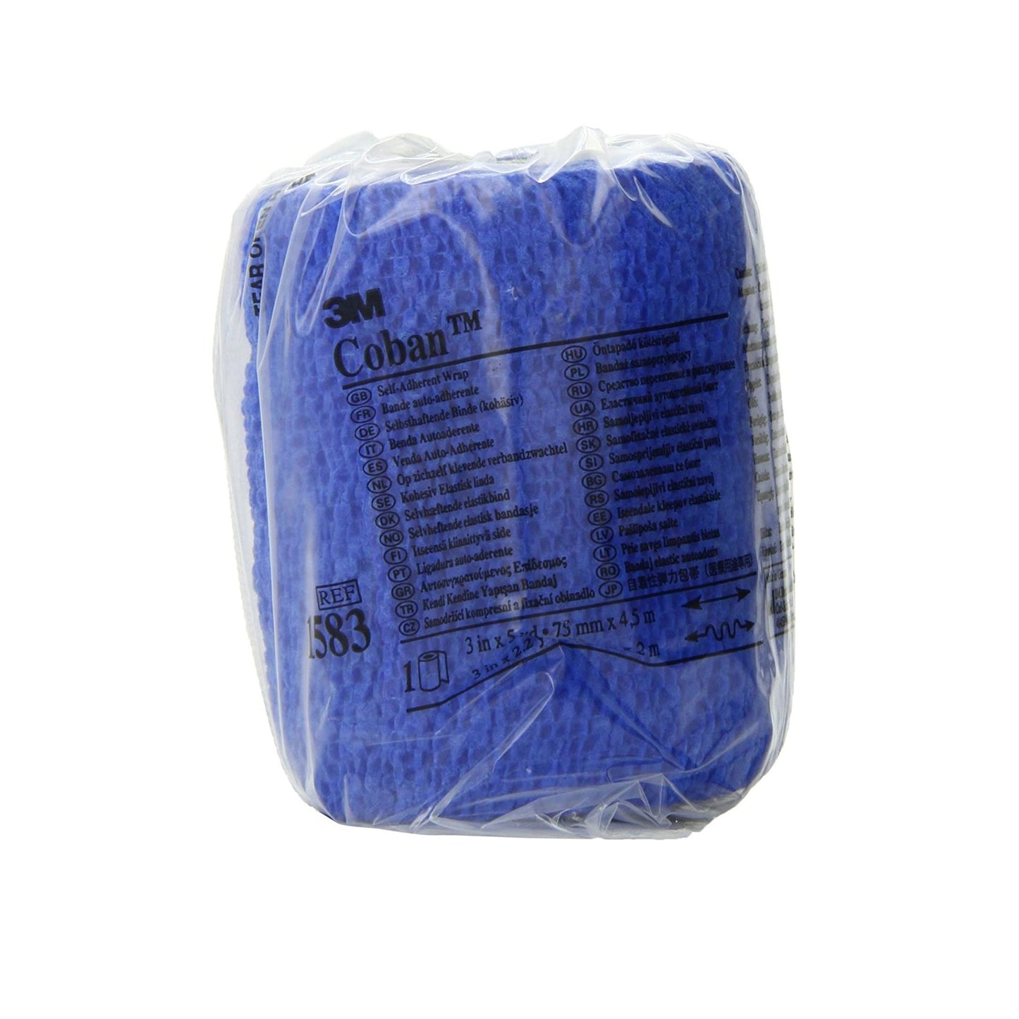 Coban Non-Sterile Self-Adherent Wrap 3" x 5 yds., Blue