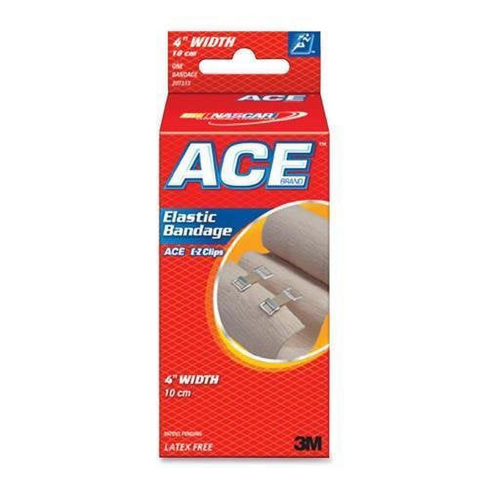 3M Ace Elastic Bandage with E-Z Clip, Unisex 4" x 5-3/10 ft