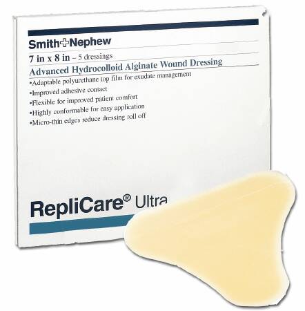 Smith & Nephew Replicare Ultra Advanced Hydrocolloid Alginate Dressing, 7" x 8" Sacrum