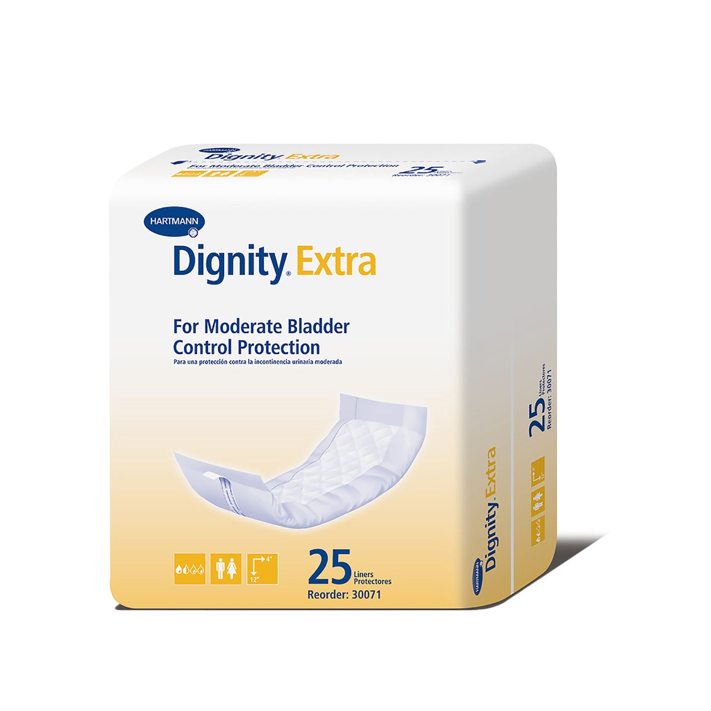 Dignity Extra Absorbent Pad for Light to Moderate Absorbency, 4" x 12"