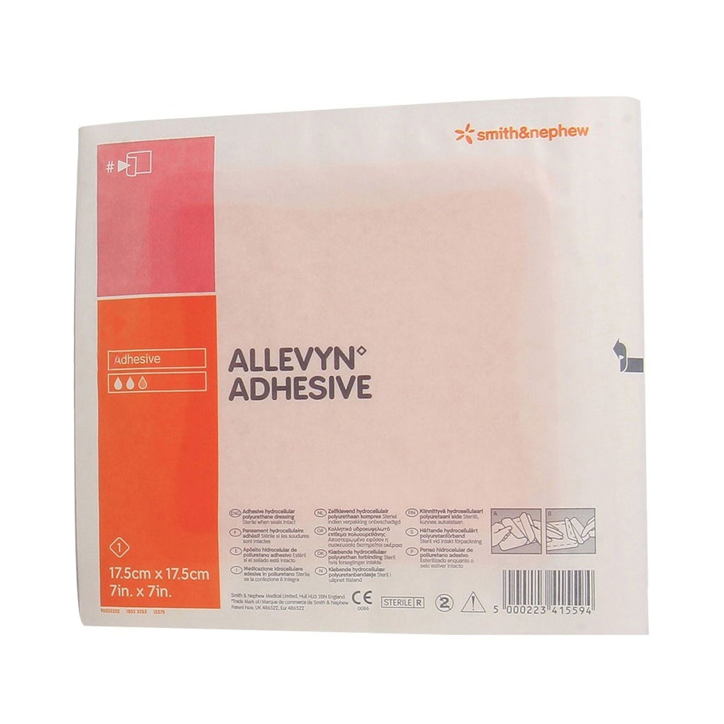 Smith & Nephew Allevyn Adhesive Hydrocellular Dressing 7" x 7" with 6" x 6" Pad