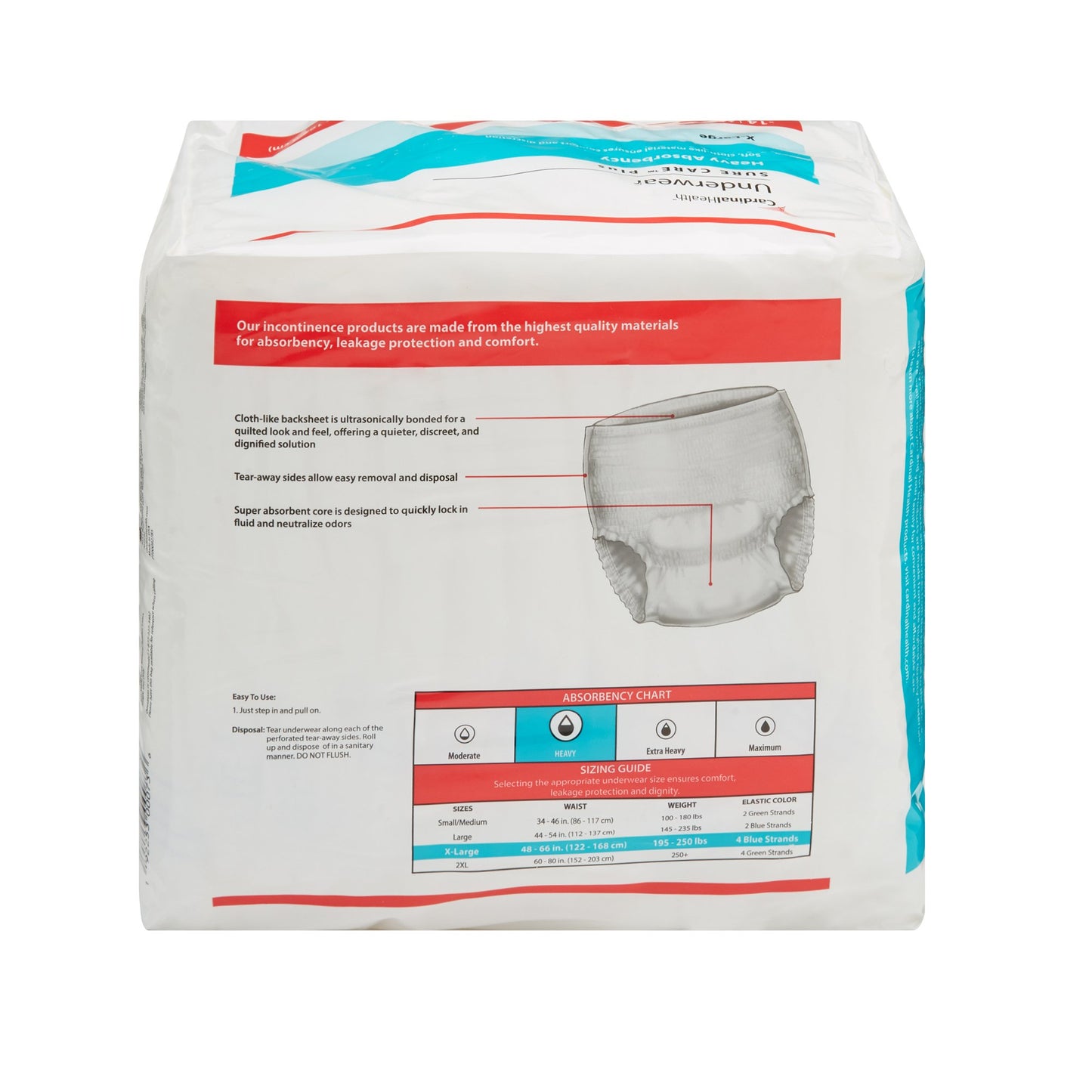 Cardinal Health, Underwear, Sure Care Plus, X-Large, 48"- 66"