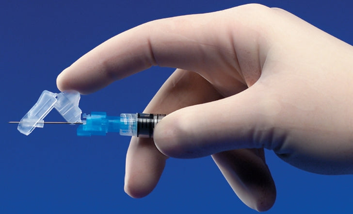 Magellan Hypodermic Safety Needle Integrated Safety Shield 25 Gauge x 5/8" L, One Handed Design, Ultra-sharp, Sterile