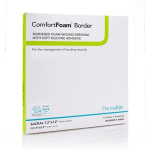 ComfortFoam Border Foam Wound Dressing with Soft Silicone Adhesive 7.2" x 7.2" - 43880