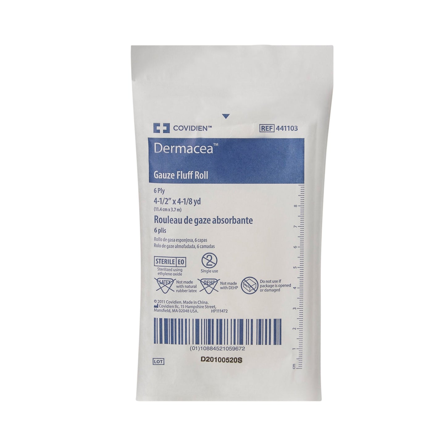 Dermacea Sterile Gauze Fluff Rolls, 4.5" x 4.1 yds