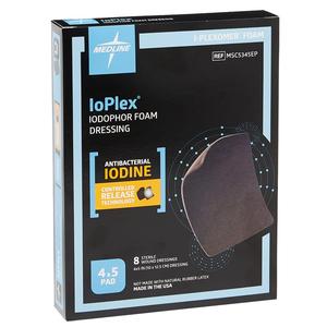IoPlex Iodophor Foam Wound Dressings, 4" x 5"