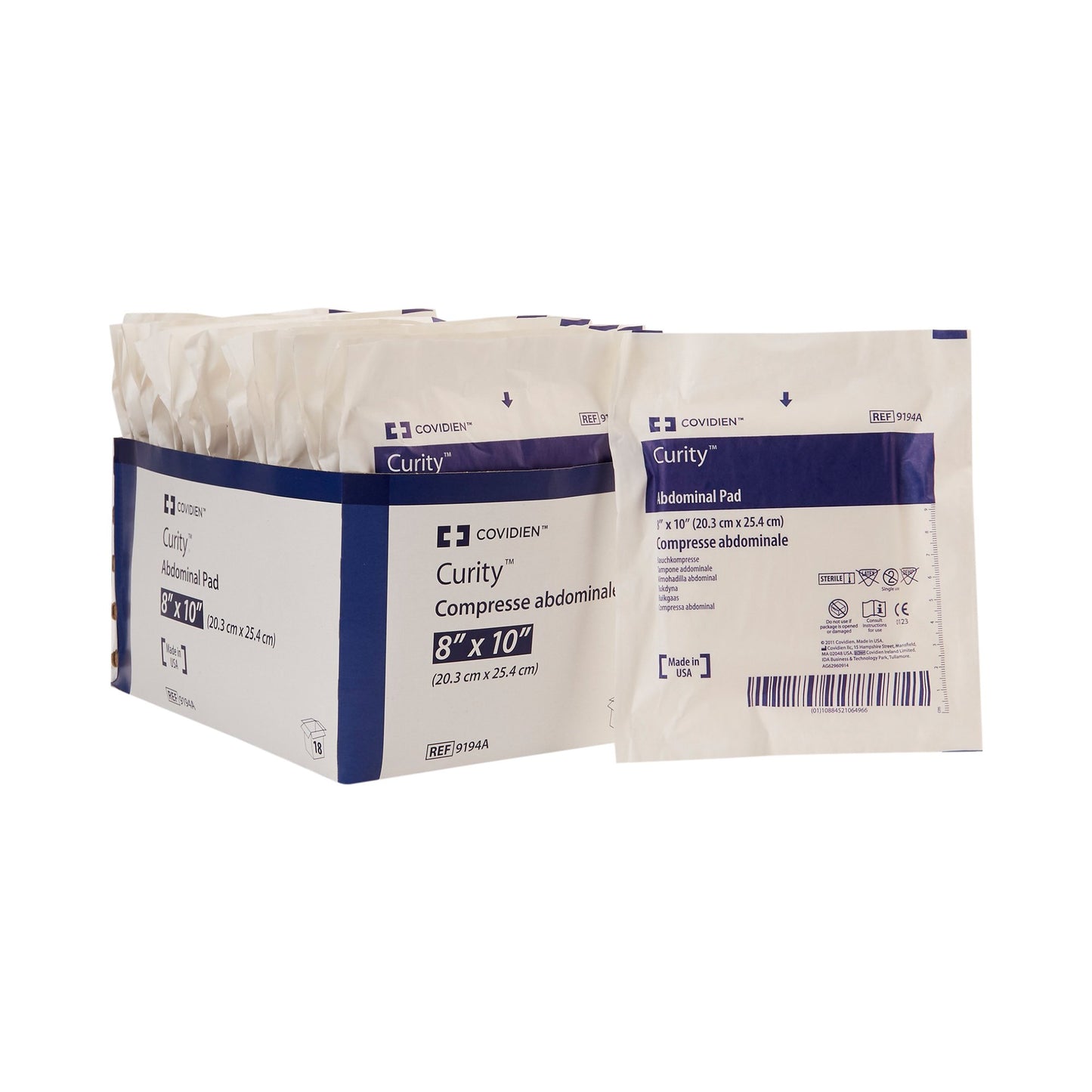 Curity Non-Woven Abdominal Gauze Pad, Sterile, 8" x 10"