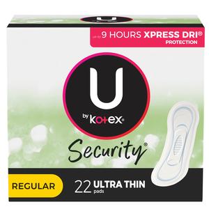U by Kotex Premium Ultra Thin Pads, Regular, Unscented.