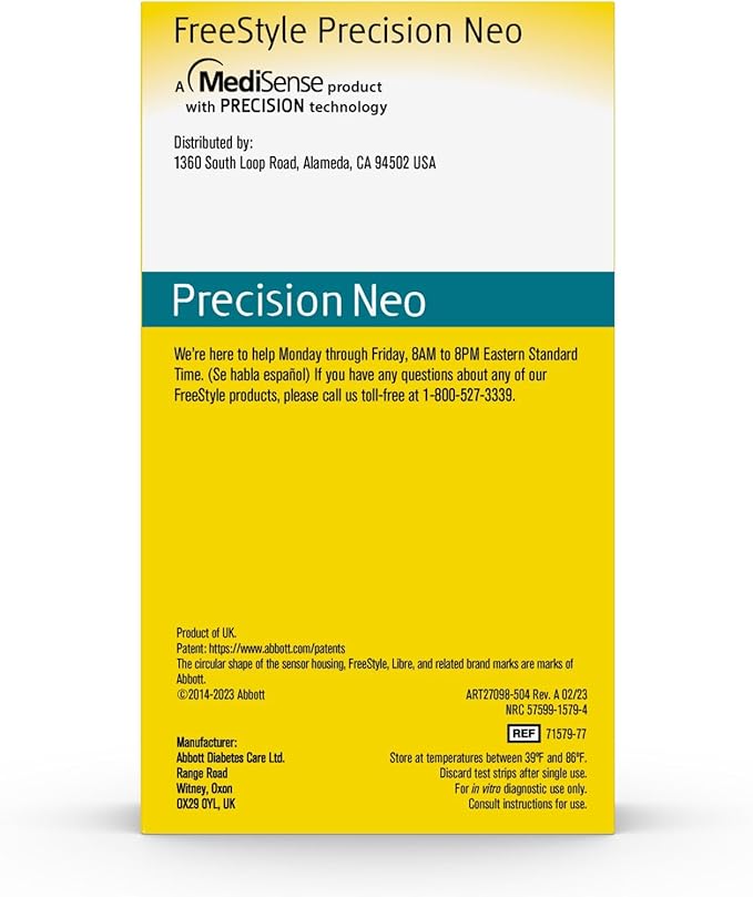 FreeStyle Precision Neo Blood Glucose Test Strip.
