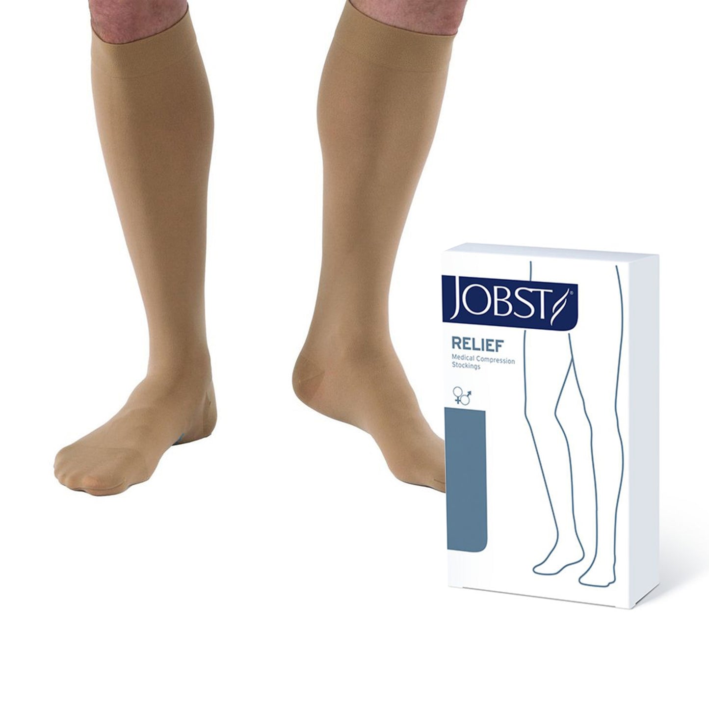 BSN Jobst Relief Knee-High Moderate Compression Stockings Medium, Beige