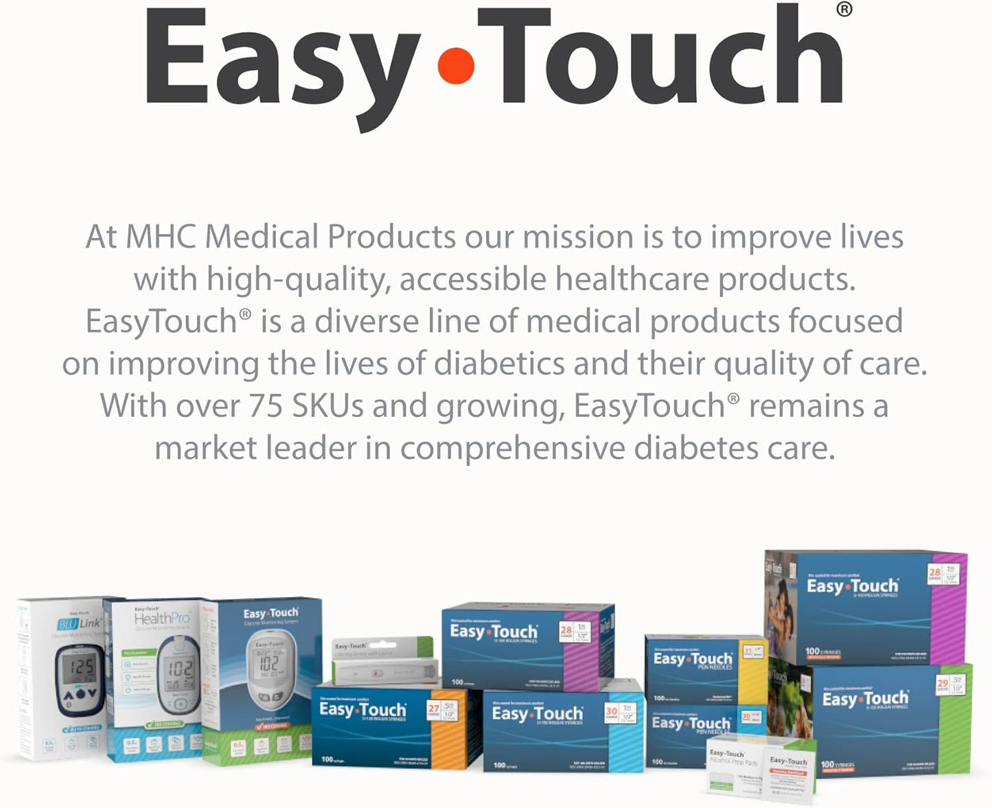 Easy Touch Insulin Syringe 29G x 1/2", 0.5 mL- 829555