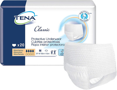 Tena Classic Protective Underwear, Medium, 34" to 47" Waist
