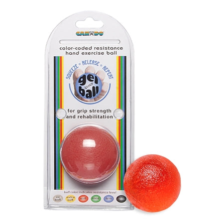 CanDo Gel Ball Hand Exerciser, Standard Circular, Red Light