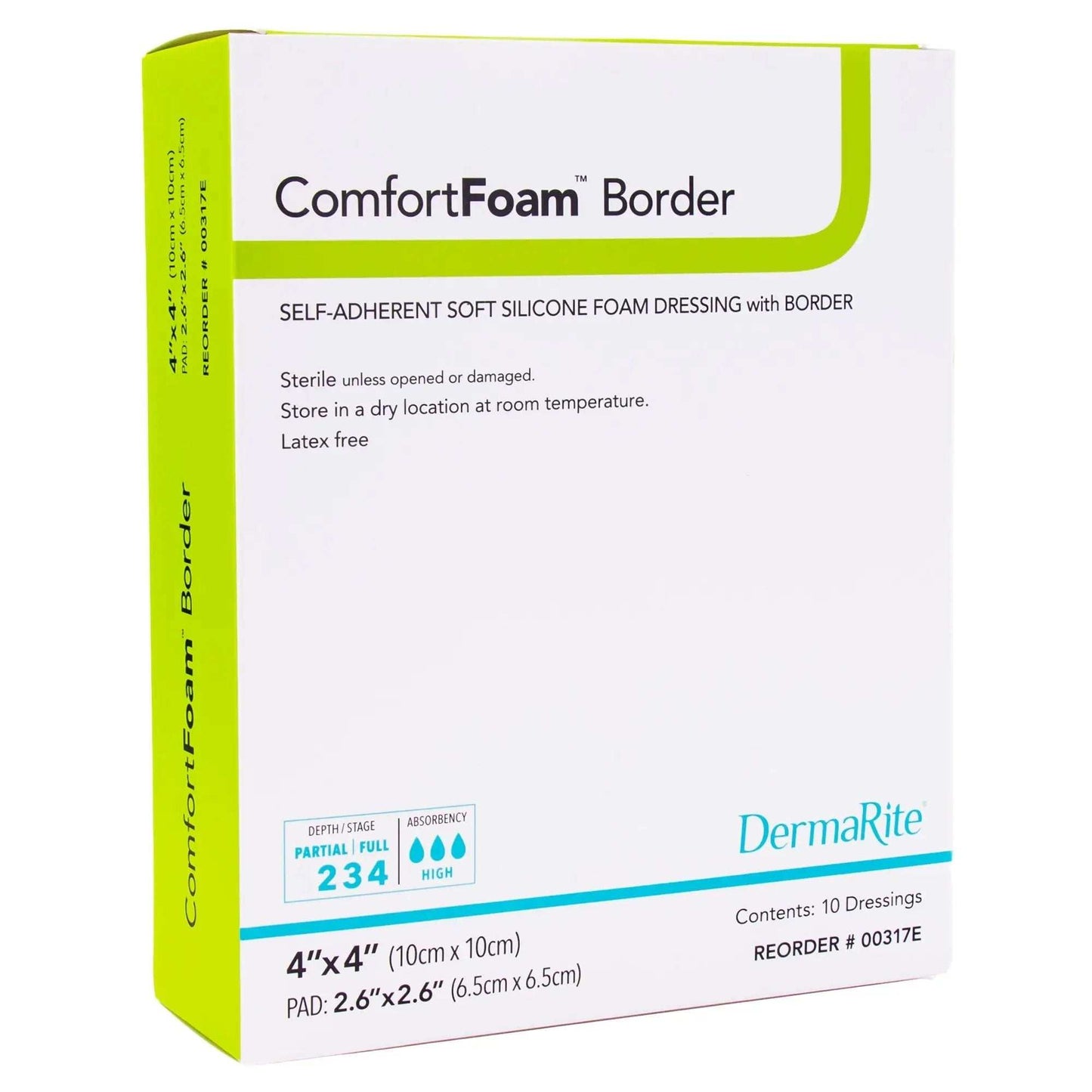 DermaRite ComfortFoam sterile adhesive silicone foam dressing