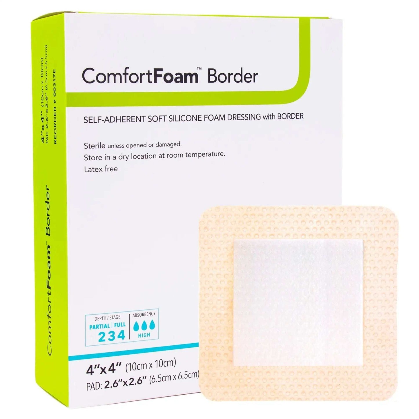 DermaRite ComfortFoam sterile adhesive silicone foam dressing