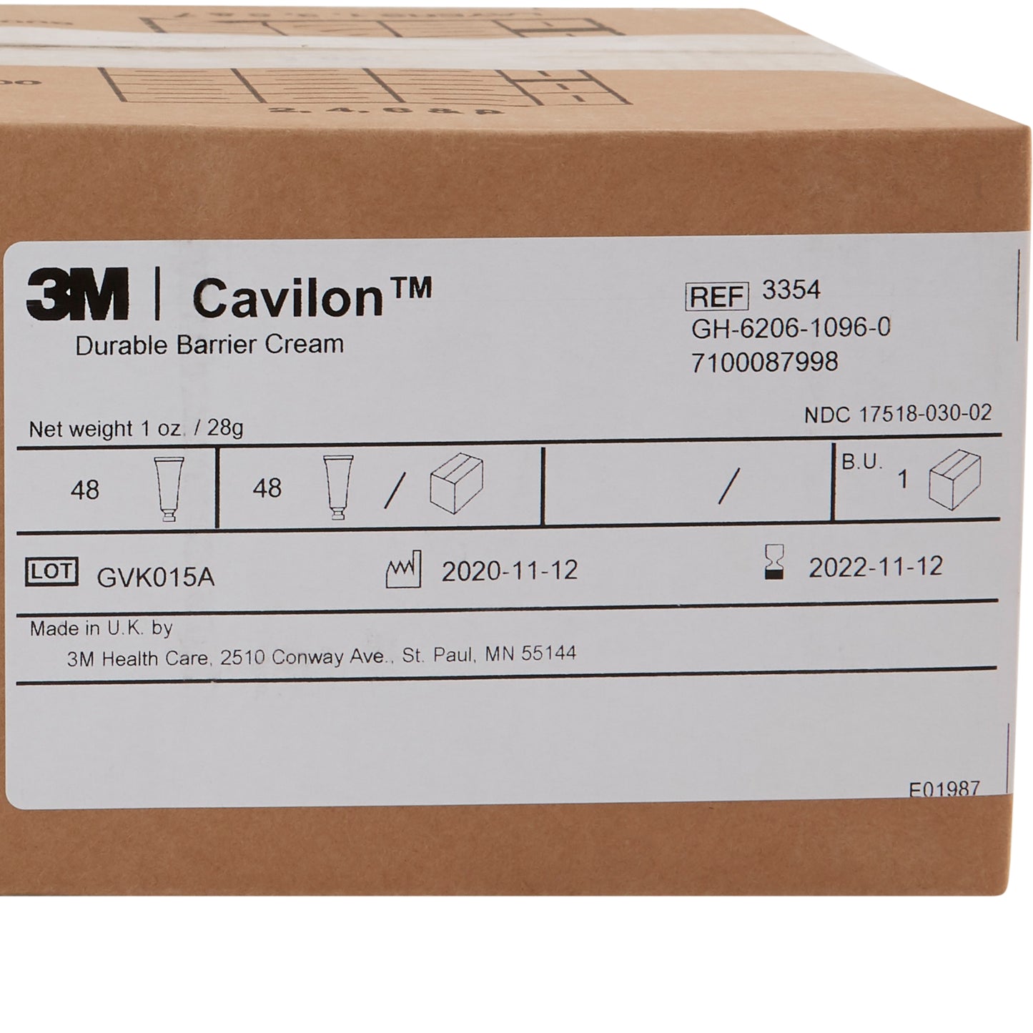 Cavilon Durable Barrier Cream, 1 oz. Tube