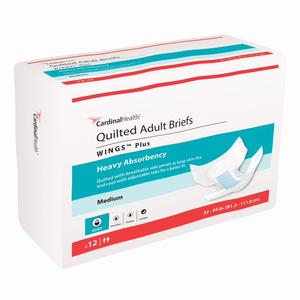 Cardinal Health, Quilted Adult Briefs, Wings Plus, Medium, 32" - 44"