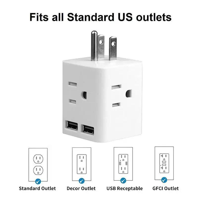 Cruise Essentials Multi Outlet | 2 USB |4 AC Cruise Ship Approved - KatyMedSolutions