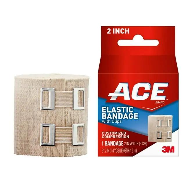 ACE Brand Elastic Bandage Clips 2 inch Soft Discrete Fit Beige 207310