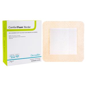 ComfortFoam Border Foam Wound Dressing with Soft Silicone Adhesive, 7" x 7" - 43770
