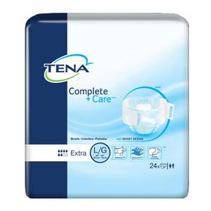 ESSITY TENA Complete +Care Incontinence Brief, Extra Absorbency, Extra Large, 52" to 62" Hip, Beige