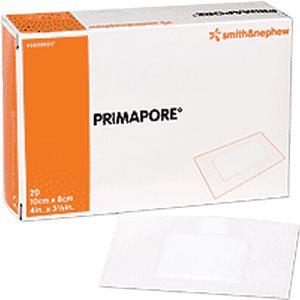 Primapore specialty absorbent dressing, 13 3/4" x 4". Pad size 7.2 x 5