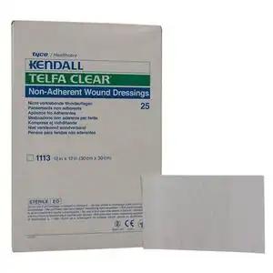 Kendall Telfa Non-Adherent Precut Wound Contact Layer Dressing, 12" x 12" Square, Clear
