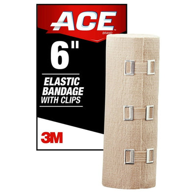3M Ace Elastic Bandage with E-Z Clip, Unisex 6" x 4-1/5 ft