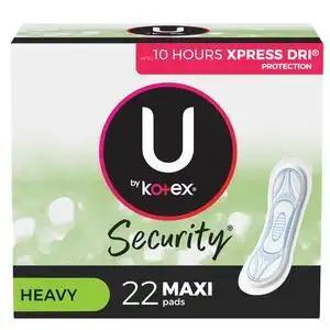 U by Kotex Security Maxi Pads Long Super Fragrance-Free 22 Count - KatyMedSolutions