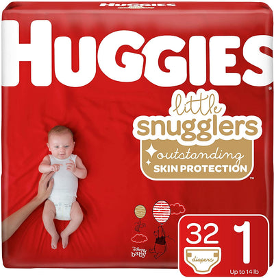 Huggies Little Snugglers Diapers Jumbo Pack, Size 1, for 8 lb to 14 lb Baby