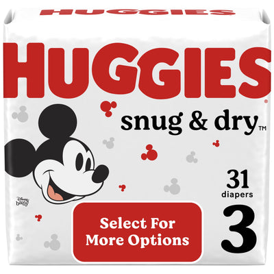 Huggies Snug & Dry Baby Diapers, Size 3, 31 Ct (Select for More Options)- KatyMedSolutions