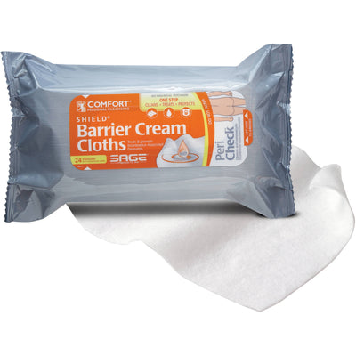 Comfort Shield Barrier Cream Cloths Personal Cleaning Wipes, 24 sheets- KatyMedSolutions