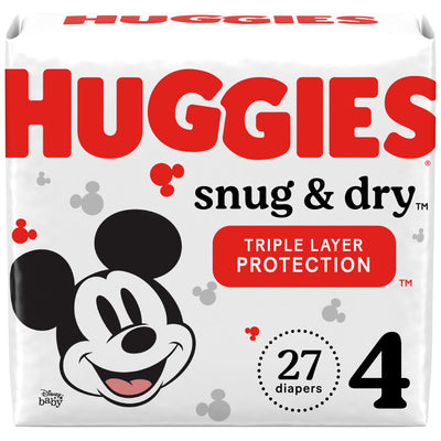 Huggies Snug & Dry Diapers, Size 4, 22-37 lb. (9-17 kg), Jumbo Pack