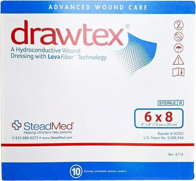 Drawtex Non-Adherent Dressing LevaFiber 6 X 8 Inch, 00303 - ONE Dressing- KatyMedSolutions