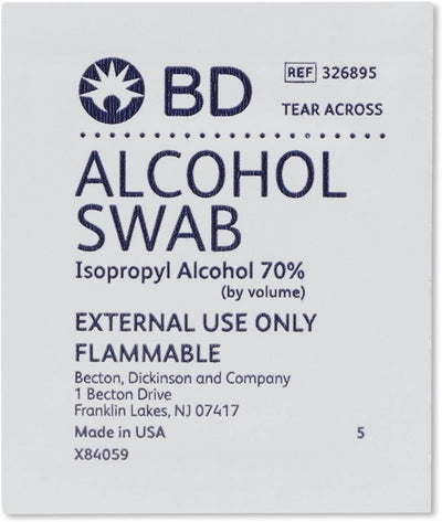BD Medical 326895 Alcohol Wipes, 70% Isopropyl Alcohol, Pack of 1200- KatyMedSolutions