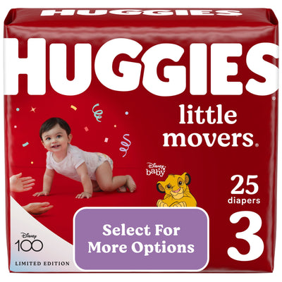 Huggies Little Movers Baby Diapers, Size 3, 25 Ct (Select for More Options)- KatyMedSolutions