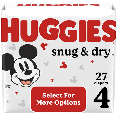 Huggies Snug & Dry Baby Diapers, Size 4, 27 Ct (Select for More Options)- KatyMedSolutions