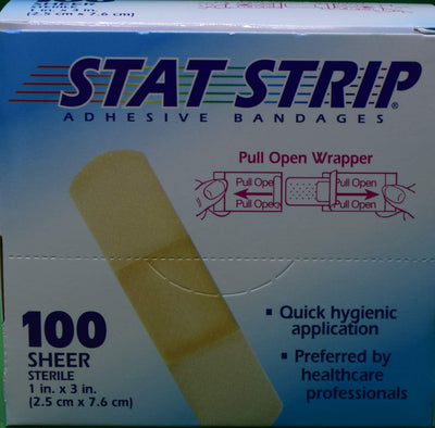 Stat Strip Adhesive Bandages 100 Flexible Latex Free 1X3 Inch - KatyMedSolutions