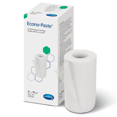 Hartmann Econo-Paste Knitted Gauze Unna Boot Bandage White NonSterile 4" x 10 Yd 12 Ct- KatyMedSolutions