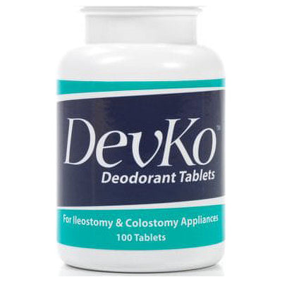 Devko Ostomy Pouch Deodorizer/Deodorant Tablets, Charcoal, 100 Tablets- KatyMedSolutions