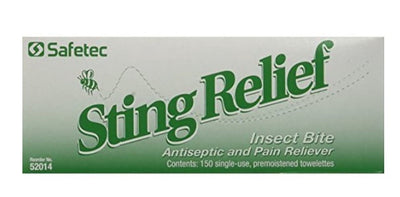 Sting Relief 150 Packet Box by Safetec - KatyMedSolutions