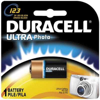 Lithium Battery Duracell Ultra 123A Cell 3V Disposable 1 Pack
