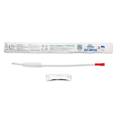 Cure Catheter Urethral Catheter, 16 Fr., Male, Coude