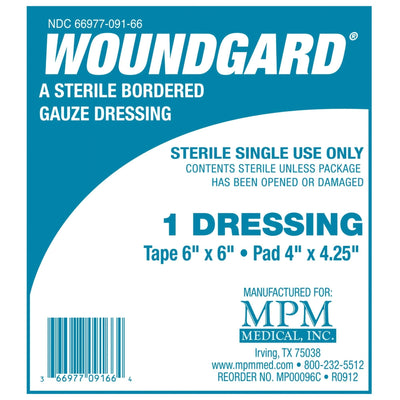 Woundgard Bordered Gauze Adhesive Dressing, Sterile, 6 X 6 Inch, 4 X 4-1/4 Inch Pad | Pack of 30- KatyMedSolutions